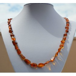 Collier long Ambre miel