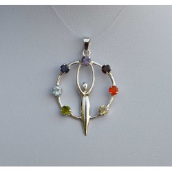 Pendentif Déesse de la Terre serti argent