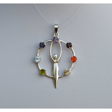Pendentif Déesse de la Terre serti argent