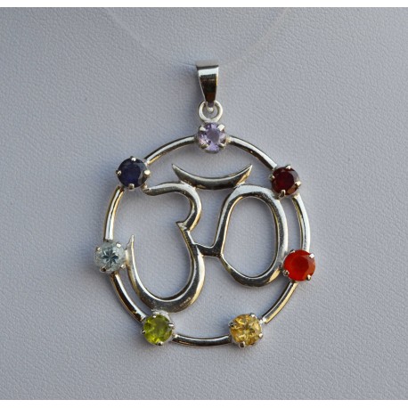 Pendentif OM serti argent