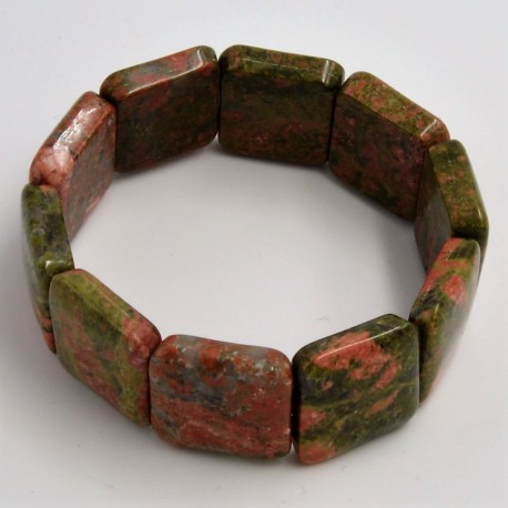 Bracelet Unakite square 20mm
