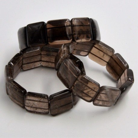Bracelet Quartz fumé square 20mm