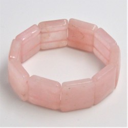 Pulsera Cuarzo rosa square 20mm