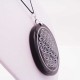 Pendentif Obsdienne gravée Fleur de Vie