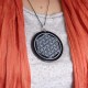 Pendentif Obsdienne gravée Fleur de Vie