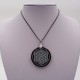 Pendentif Obsdienne gravée Fleur de Vie petit + plaque de Shungite