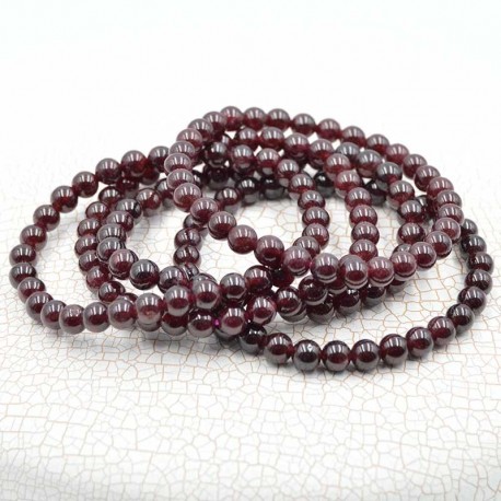 Grenat bracelet perles rondes 6mm