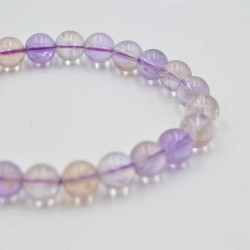 Ametrino pulsera perlas redondas 8mm