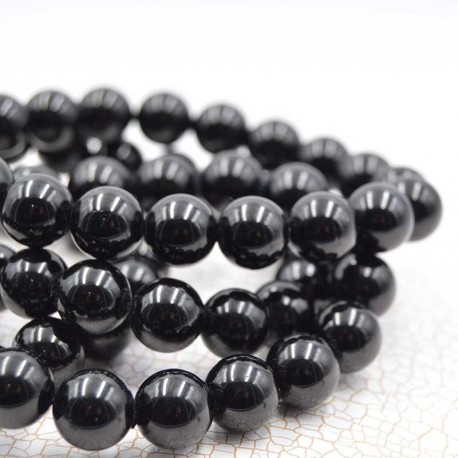 Tourmaline noir bracelet perles rondes 10mm