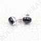 Boucle d'oreille Tourmaline Noir argent