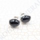 Boucle d'oreille Tourmaline Noir argent
