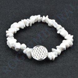 Bracelet Howlite baroque avec Fleur de Vie