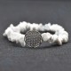 Bracelet Howlite baroque avec Fleur de Vie