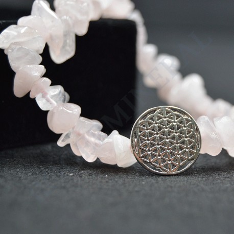 Bracelet Améthyste baroque avec Fleur de Vie