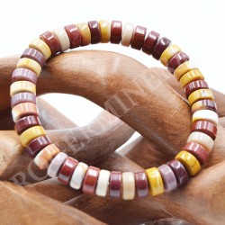 Bracelet Jaspe mokaïte Perles plates 10mm
