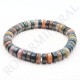 Bracelet Jaspe Polychrome perles plates 10mm