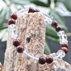 Bracelet Obsidienne Marron et Cristal de Roche