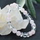 Bracelet Quartz rose Perles et Cristal de Roche