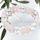 Bracelet Quartz rose Perles et Cristal de Roche