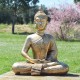 Grande statue de Bouddha de la méditation, résine couleur or