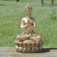 Bouddha de la prière méditative en résine couleur or
