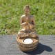 Bouddha de la prière en résine, couleur or