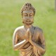 Bouddha de la prière en résine, couleur or