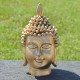 Tête de Bouddha en résine, couleur or