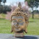 Tête de Bouddha en résine, couleur or