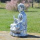 Bouddha de la bénédiction résine couleur argent