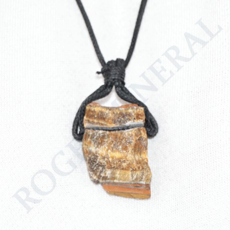 Pendentif Oeil de Tigre brut + cordon