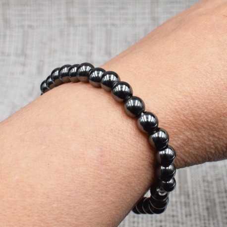 Pulsera Hematita perlas redondas 6mm