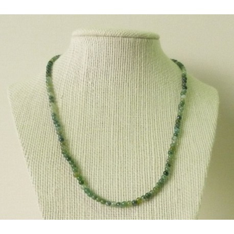 Collier Agate Mousse Perle ronde