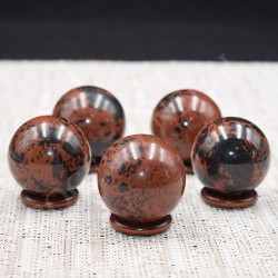 Sphères en Obsidienne Acajou
