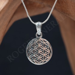 Pendentif Fleur De Vie En Argent 2cm