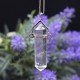 Pendentif Cristal de Roche biterminé serti argent