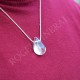 Cristal de Roche pendentif goute + cordon nature