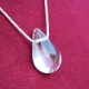Cristal de Roche pendentif goute + cordon nature