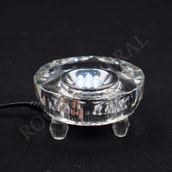 Support en cristal avec Led blanches, électrique