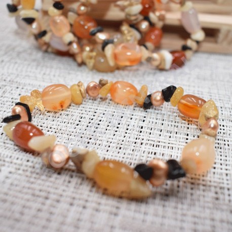 Pulsera Cornalina y otras piedras