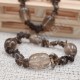 Pulsera Cuarzo ahumado chips y piedras rodadas