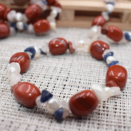 Bracelet Jaspe rouge et autres pierres