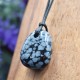 Pendentif Obsidienne Flocon de Neige + cordon