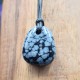 Pendentif Obsidienne Flocon de Neige + cordon