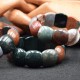 Pulsera Jaspe policromo cabujón grande
