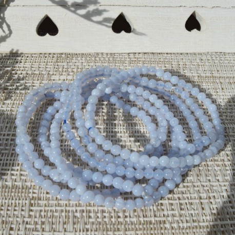 Pulsera Calcedonia perla redonda 4mm