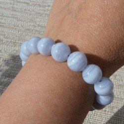 Pulsera Calcedonia perla redonda 12mm