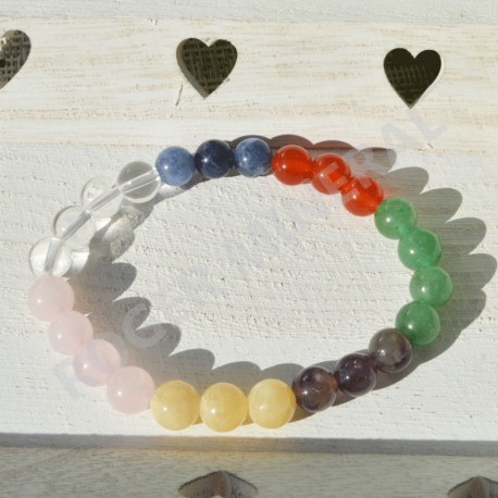 Bracelet pierres 7 chakras 8mm