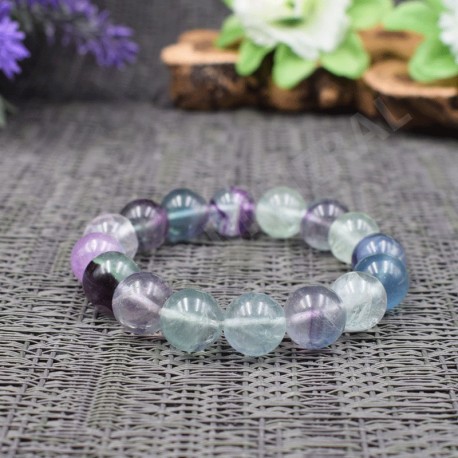 Pulsera Fluorita perlas 12mm