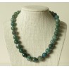 Collier Agate mousse perles rondes 12mm